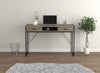 48” Computer Desk With 2 Drawers and 1 Shelf - Dark Taupe With Black Metal Base | Bureau d’ordinateur de 48 po avec 2 tiroirs et 1 tablette - taupe foncé avec base en métal noir