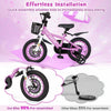Costway 12" Kid's Bike For 3-4 With Height-adjustable Handlebar & Saddle Handbrake Purple