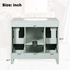 Norma 36" Solid Wood Bathroom Vanity With Ceramic Sink - Green | Norma Meuble-lavabo 36" En Bois Massif Avec Vasque En Ceramique - Vert