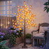 HOMCOM 6FT Lighted Maple Tree with LEDs, Daily Timer, Artificial Fall Tree