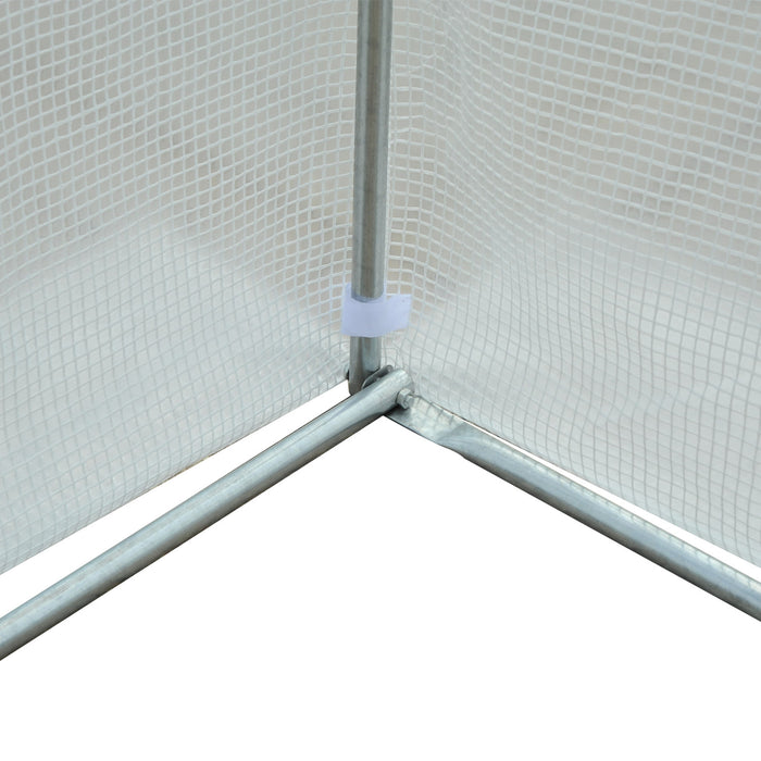 Outsunny 15'x10'x7' Heavy Duty Walk-in Tunnel Greenhouse Gardening Planting Shed Warm Green House White