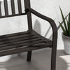 Outsunny 50" Steel Garden Bench Patio, Metal Backyard Park Chair, Brown