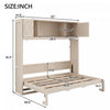 Ethan Solid Wood Murphy Bed with Storage Cabinets,Full Size,Beige Full Bed | Lit escamotable Ethan en bois massif avec armoires de rangement, taille full, beige