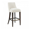 Beever Modern Chenille Wood Upholstered Barstool in Cream - Set of 2 Bar Stool | Tabouret de bar moderne Beever en bois et tissu chenille creme - Lot de 2