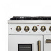 Forno Galiano 48" White Gas Range, 4.32 cu.ft- FFSGS6444-48WHT | Cuisiniere a gaz blanche Galiano 48 pouces, 4,32 pi³ – FFSGS6444-48WHT