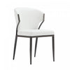 Kirsten Modern Metal Vegan Leather Dining Chair in White - Set of 2 Armoire | Chaise de salle a manger moderne en metal et cuir vegetalien Kirsten, blanc - Lot de 2
