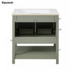 Simona 30" Solid Wood Bathroom Vanity With Ceramic Sink And Storage - Green | Simona Meuble-lavabo En Bois Massif 30" Avec Vasque En Ceramique Et Espace De Rangement - Vert