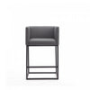 Embassy Mid-Century Modern Metal Upholstered Counter Stool in Gray - Set of 3 | Tabouret de comptoir Embassy style milieu du siecle en metal et tissu gris - Lot de 3