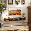 HOMCOM 55" Floating TV Stand, Wall Mounted Media Console, Walnut