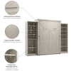 Bestar Key West Queen Murphy Bed with Closet Organizers (119 W) - Linen White Oak|Grand lit escamotable Key West de Bestar de 119 po (L) avec organisateurs de garde-robe - blanc chêne lin