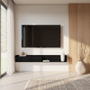 Nordika Slim 72" Wall-Mounted TV Stand with Storage Cabinet - Black | Meuble pour téléviseur mural mince Nordika de 72 po avec armoire de rangement - noir