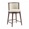 Evalyn Modern Wood Upholstered Counter Stool in Cream - Set of 3 | Tabouret de comptoir moderne en bois et tissu creme Evalyn - Lot de 3