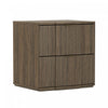 Clive Mid-Century Modern 22" Nightstand in Walnut and Gold (2-Drawer) | Table de nuit Clive style milieu du siecle 56 cm en noyer et or (2 tiroirs)