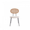Jardin Industry Chic Cane Back Upholstered Dining Chair in Oatmeal and Natural - Set of 4 | Chaise de salle a manger Jardin Industry Chic avec dossier en cannage et assise rembourree, coloris flocon d’avoine et naturel – Lot de 4