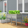 Outsunny Wooden Raised Garden Bed Elevated Planter Box For Flower, Grey
