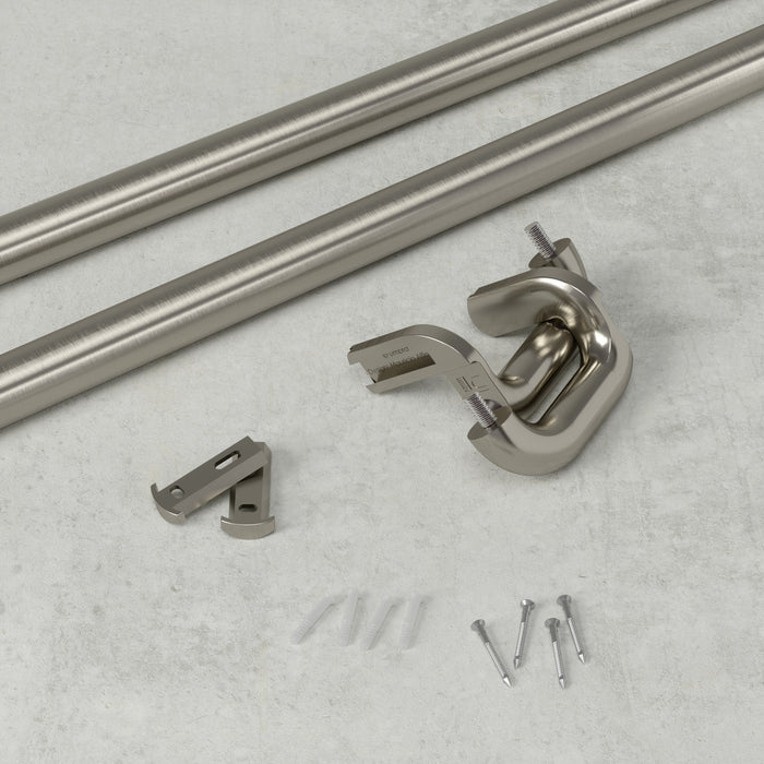 Umbra Twilight Matte Nickel Expandable Blackout 3/4\" Curtain Rod - 30\"-84\" 