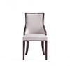 Grand Traditional Wood Upholstered Dining Chair in Light Gray - Set of 4 | Grand fauteuil de salle a manger traditionnel en bois avec revetement en tissu gris clair - Lot de 4