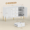 HOMCOM 47" Buffet Cabinet with 3 Drawers and 2 Doors Modern Sideboard White