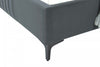 Promenade Mid-Century Modern Upholstered Velvet Full Bed in Gray | Lit complet Promenade style milieu du siecle moderne en velours gris capitonne