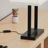 22" Black Modern Rectangular Table Lamp with Fabric Shade | Lampe de table rectangulaire moderne noire de 22 po avec abat-jour en tissu