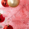 Homcom 7ft Tall Pencil Artificial Christmas Tree With Steel Base, Pink|Homcom Arbre De Noel Artificiel De 7pi De Haut Avec Base En Acier, Rose