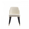 Estelle Modern Vegan Leather Wood Dining Chair in Cream - Set of 2 | Chaise de salle a manger moderne Estelle en cuir vegetalien et bois, creme - Lot de 2