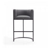 Cosmopolitan Mid-Century Modern Metal Upholstered Barstool in Gray - Set of 3 Bar Stool | Tabouret de bar cosmopolite mi-siecle moderne en metal et tissu gris - Lot de 3