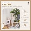 Pawhut 47" Wood Cat Tree, Cat Condo Tower With Scratching Post, Toy Ball, Natural Wood|Pawhut Arbre A Chats Design Contemporain Griffoirs Grattoirs Sisal Naturel Centre Dactivites Niche