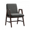 Stella Modern Wood Velvet Armchair in Graphite | Fauteuil moderne en bois et velours Stella, coloris graphite