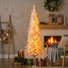 HOMCOM 5' Prelit Artificial Christmas Tree with Warm White LED Lights