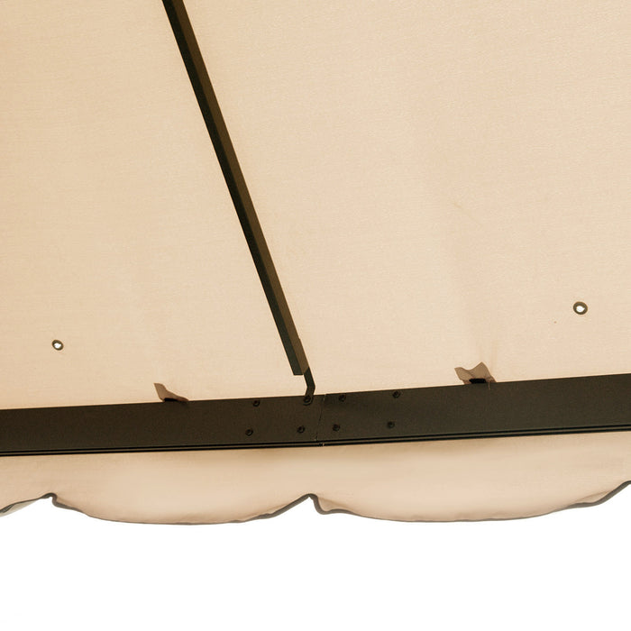Outsunny 10' X 10' Outdoor Patio Gazebo Shelter Tent W/ Sidewalls, Khaki
