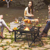 Outsunny Outdoor Fire Pit Firepit With Bbq Grill Grate Poker Lid, Black