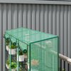 Outsunny Lean-to Mini Greenhouse W/ 3 Tier Shelves, 3 Roll-up Doors, Green|Outsunny Mini Serre Adossee Avec 3 Etageres, 3 Portes Enroulables, Vert