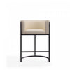 Cosmopolitan Mid-Century Modern Metal Upholstered Counter Stool in Cream - Set of 2 Bar Stool | Tabouret de comptoir moderne du milieu du siecle en metal et tissu creme Cosmopolitan - Lot de 2
