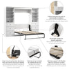 Bestar Versatile Full Murphy Bed Closet Organizers with Drawers (109 W) - White|Lit double escamotable Versatile de Bestar avec organisateurs de garde-robe et tiroirs (109 po [L]) - blanc