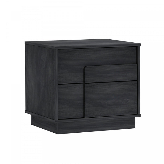 Horizon Modern 22\" Nightstand in Charcoal Gray (2-Drawer) - Set of 2
