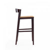 Klismos Mid-Century Modern Wood Upholstered Barstool in Camel - Set of 2 | Tabouret de bar en bois rembourre style Klismos mi-siecle moderne, coloris camel - Lot de 2