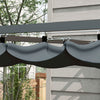 Outsunny 10' X 10' Wall Mounted Metal Pergola With Retractable Roof|Outsunny Pergola Metallique Murale 10' X 10' Avec Toit Retractable