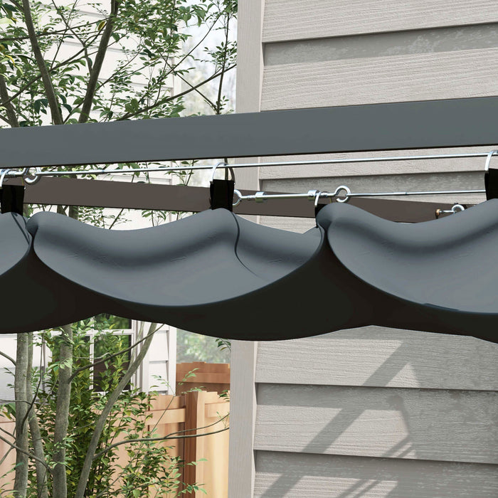 Outsunny 10' X 10' Wall Mounted Metal Pergola With Retractable Roof