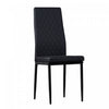 Ava Modern Diamond Grid Pattern Dining Chair Set (6-Pack) with Fireproof Leather and Metal Frame,Black  | Ensemble de chaises de salle a manger modernes Ava avec motif de grille en diamant (lot de 6), cuir ignifuge et cadre en metal, noir