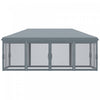 Outsunny 10'x20' Pop Up Canopy Tent With 6 Removable Mesh Sidewalls Gray|Outsunny Tente D'auvent 10'x20' 6 Parois Laterales Maille Amovibles, Gris
