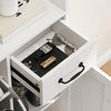 HOMCOM Shoe Cabinet, Farmhouse Shoe Storage Cabinet with Side Cabinet White