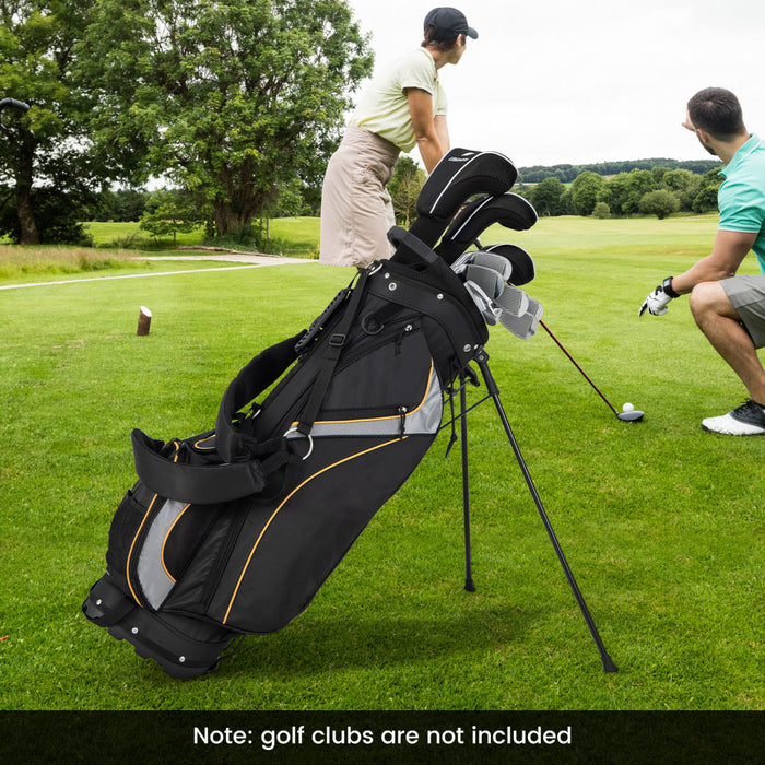 Costway 9\" Golf Stand Bag Club 8 Way Divider Carry Organizer Pockets Storage Black New