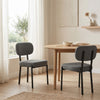 HOMCOM Upholstered Linen Fabric Dining Chairs, Kitchen Chairs, Grey