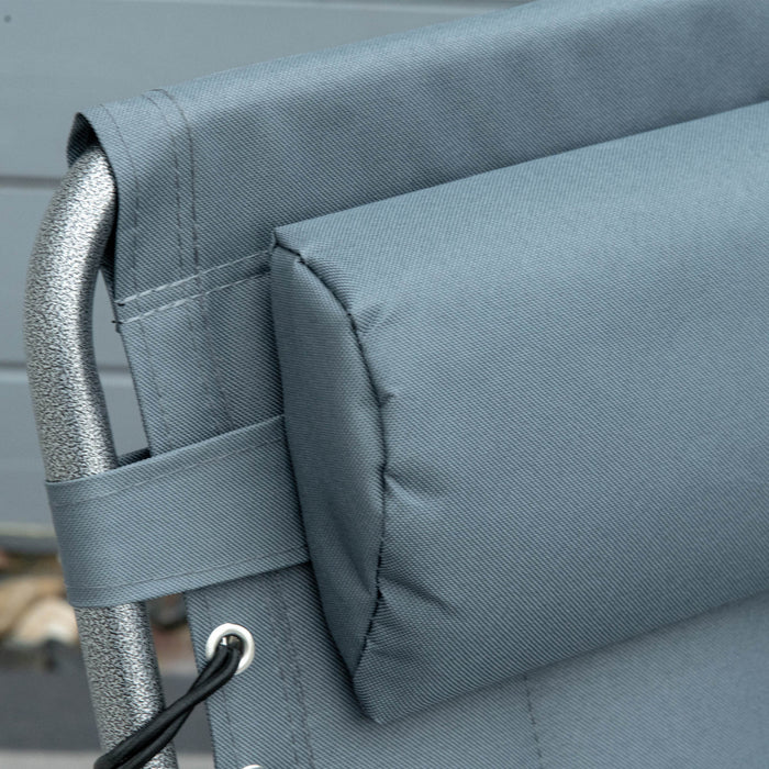 Outsunny Outdoor Lounge Chair, Folding Chaise Lounge, Grey