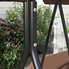 Outsunny 3-seat Patio Swing Chair With Adjustable Canopy Brown|Outsunny Balancoire De Patio 3 Places Avec Auvent Reglable, Marron