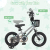 Costway 14" Kid's Bike With Training Wheels Adjustable Handlebar & Seat Handbrake Silver