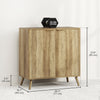 HOMCOM 55" Modern Sideboard Buffet Cabinet with Storage 2 Fluted Doors Oak
