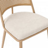 Oliver Modern Dining Chairs with PU Upholstered and PE Rattan Backrest Set of 4,Beige  | Chaises de salle a manger modernes Oliver avec assise rembourree en PU et dossier en rotin PE, lot de 4, beige