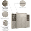 Bestar Key West Queen Murphy Bed & Closet Organizers with Doors & Drawers (119 W) - Linen White Oak|Grand lit escamotable Key West de Bestar de 119 po (L) avec organisateurs de garde-robe, portes et tiroirs - blanc chêne lin